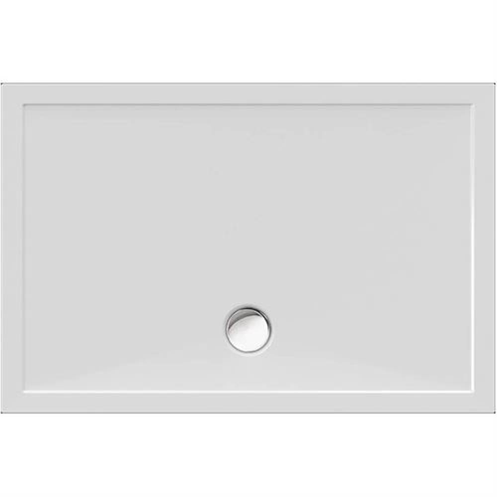 Schröder Viereck Duschwanne Deepstone E 120x80x2 cm weiß, Mineralguss