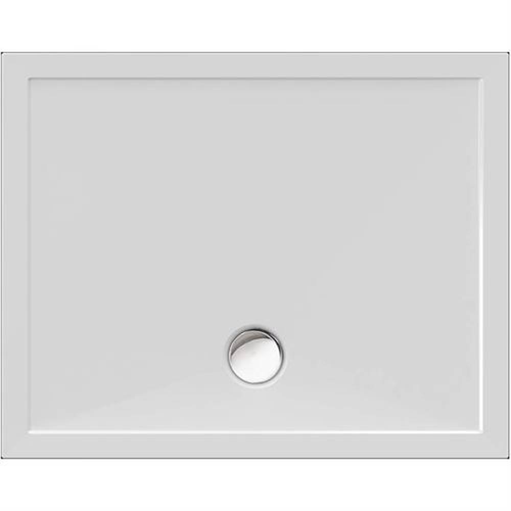 Schröder Viereck Duschwanne Deepstone E 100x80x2 cm weiß, Mineralguss