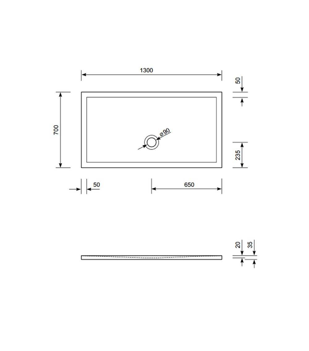 Schröder Rechteckduschwanne Flat New E 130x70x2 cm
