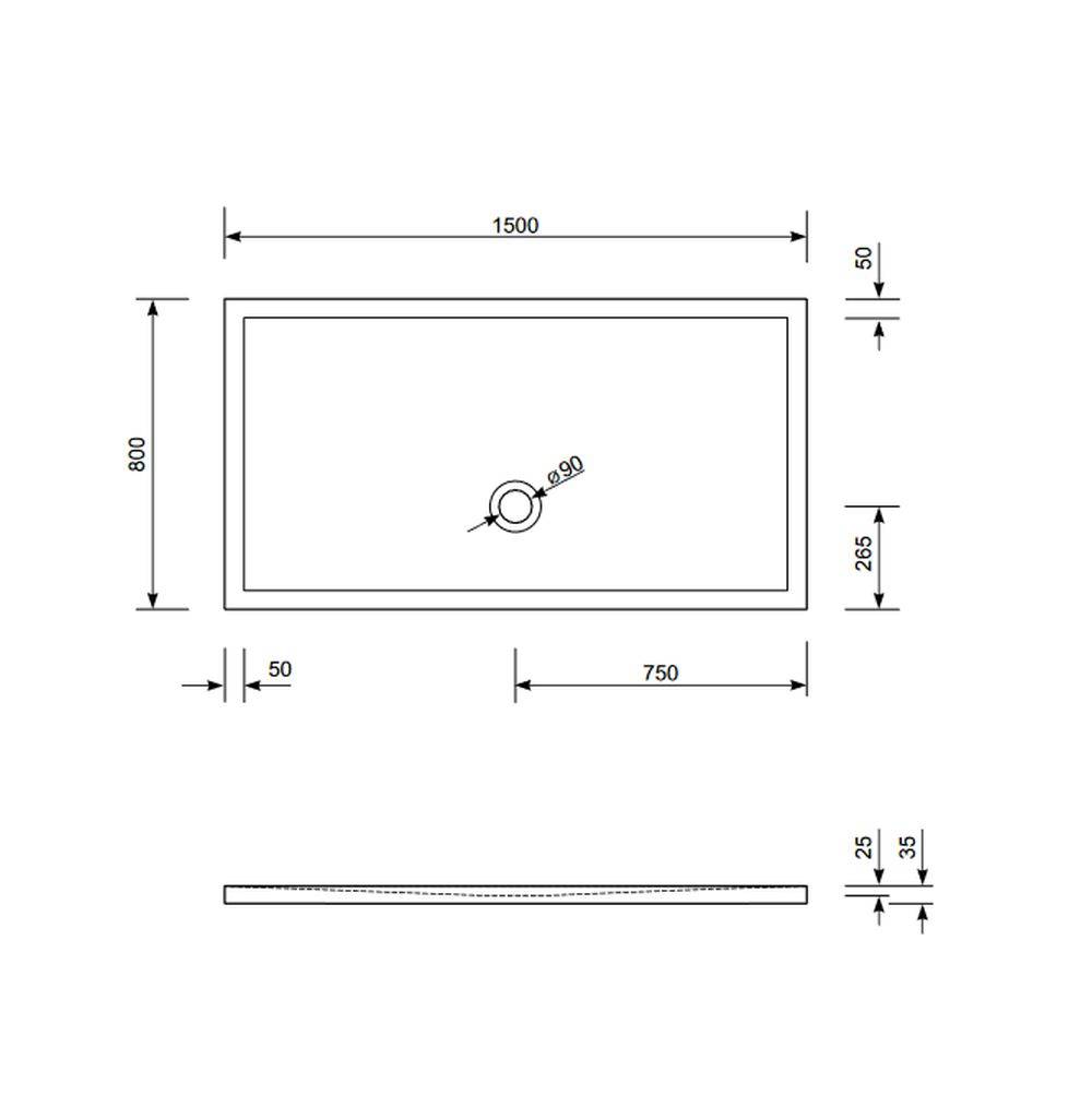 Schröder Rechteckduschwanne Flat New E 150x80x2,5 cm