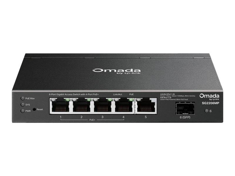 TP-LINK Omada SG2206MP V1 - Switch - managed - 5 x 10/100/1000 (4 PoE+)+ 1 x