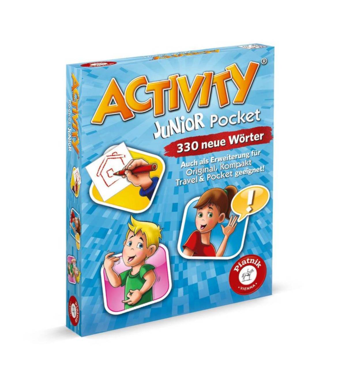 Piatnik Activity Pocket Junior – Familienspiel, Reise-Edition, 4-12 Spieler, 40 Min Spielspaß