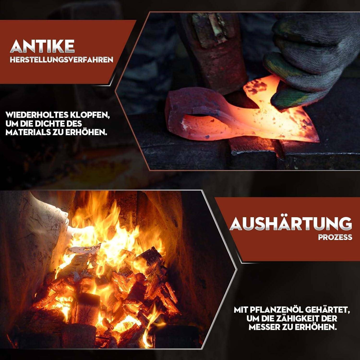 Handbeil Axt Holzgriff Scheide Bushcraft Camping 36cm