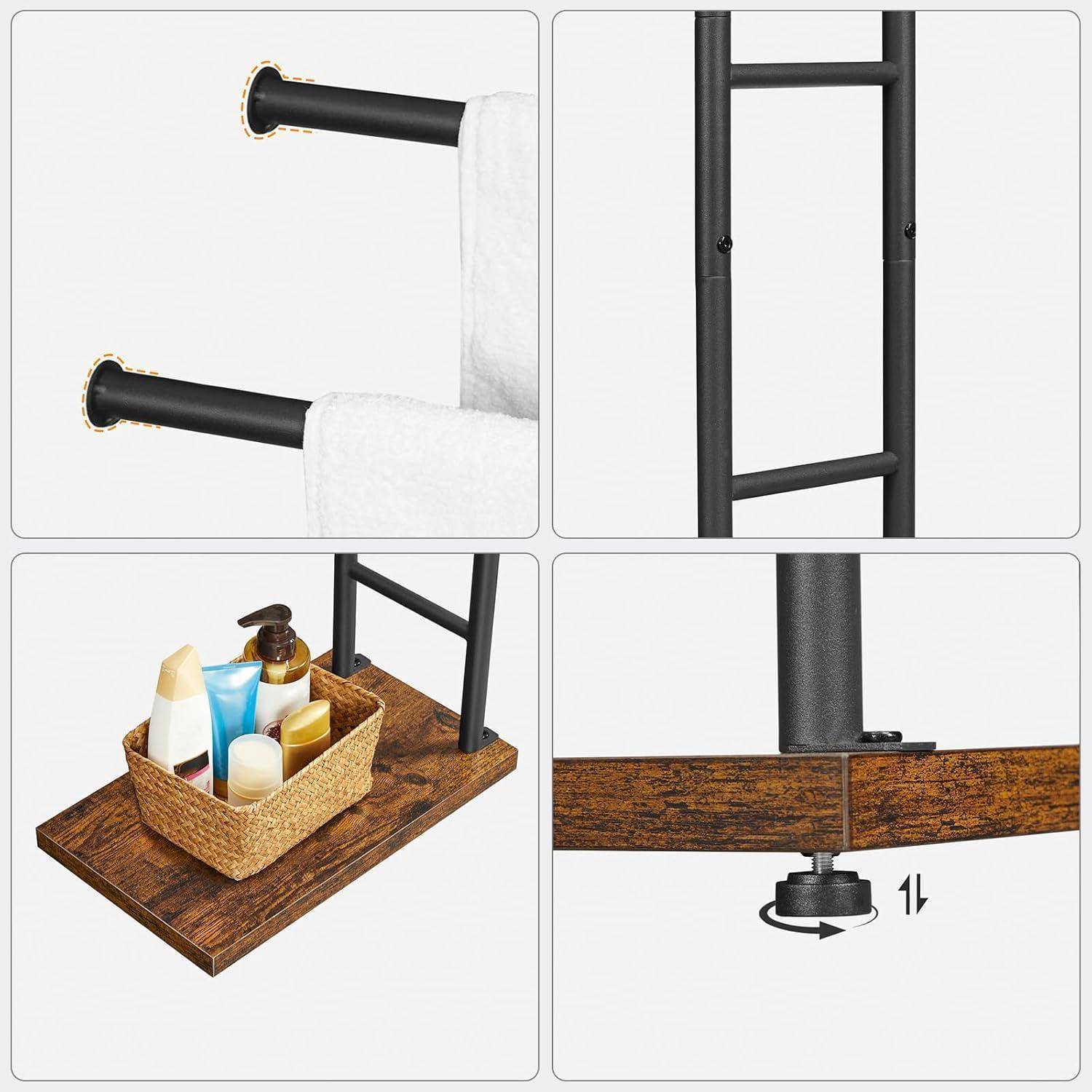 Handtuchständer freistehend 2 Stangen 40 x 24 x 80,5 cm Schwarz