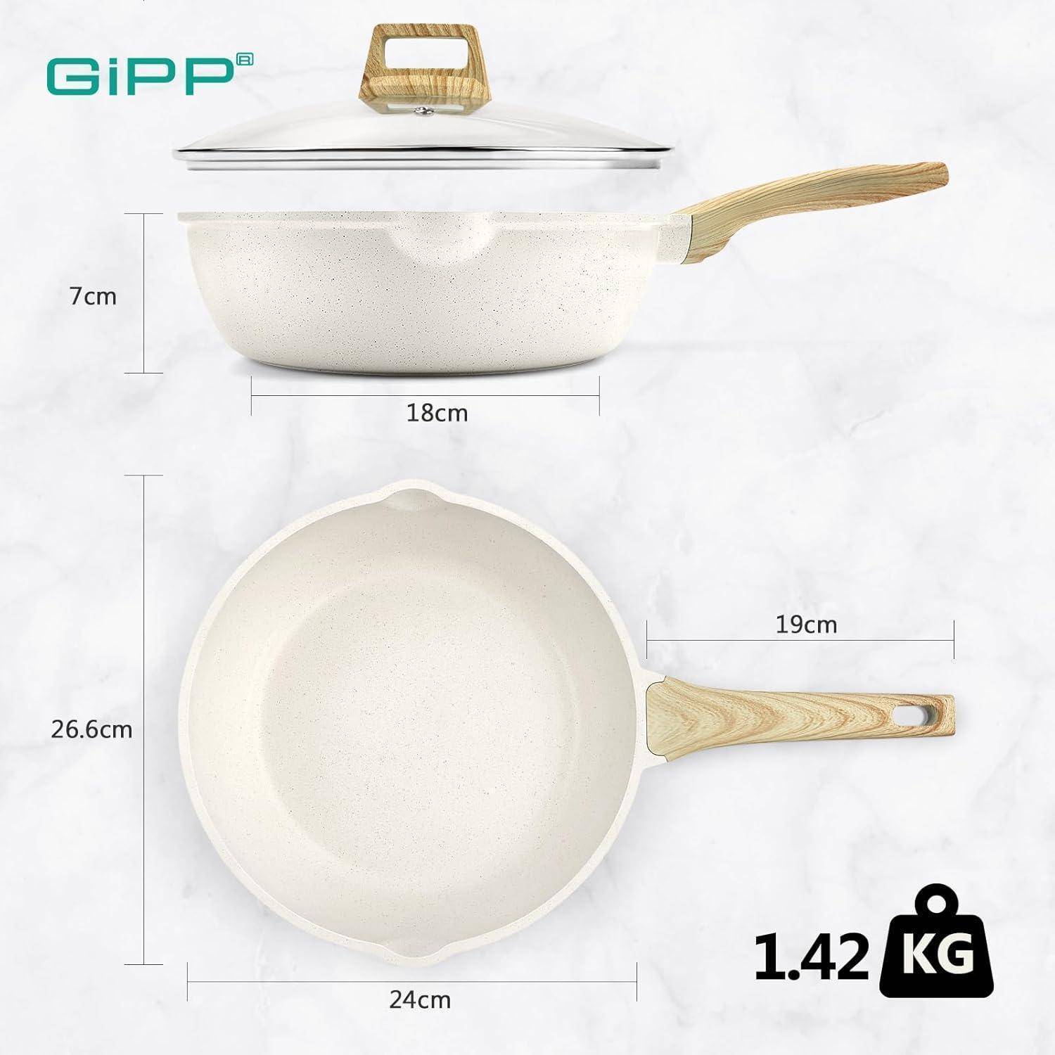 24cm Wokpfanne mit Deckel Antihaft