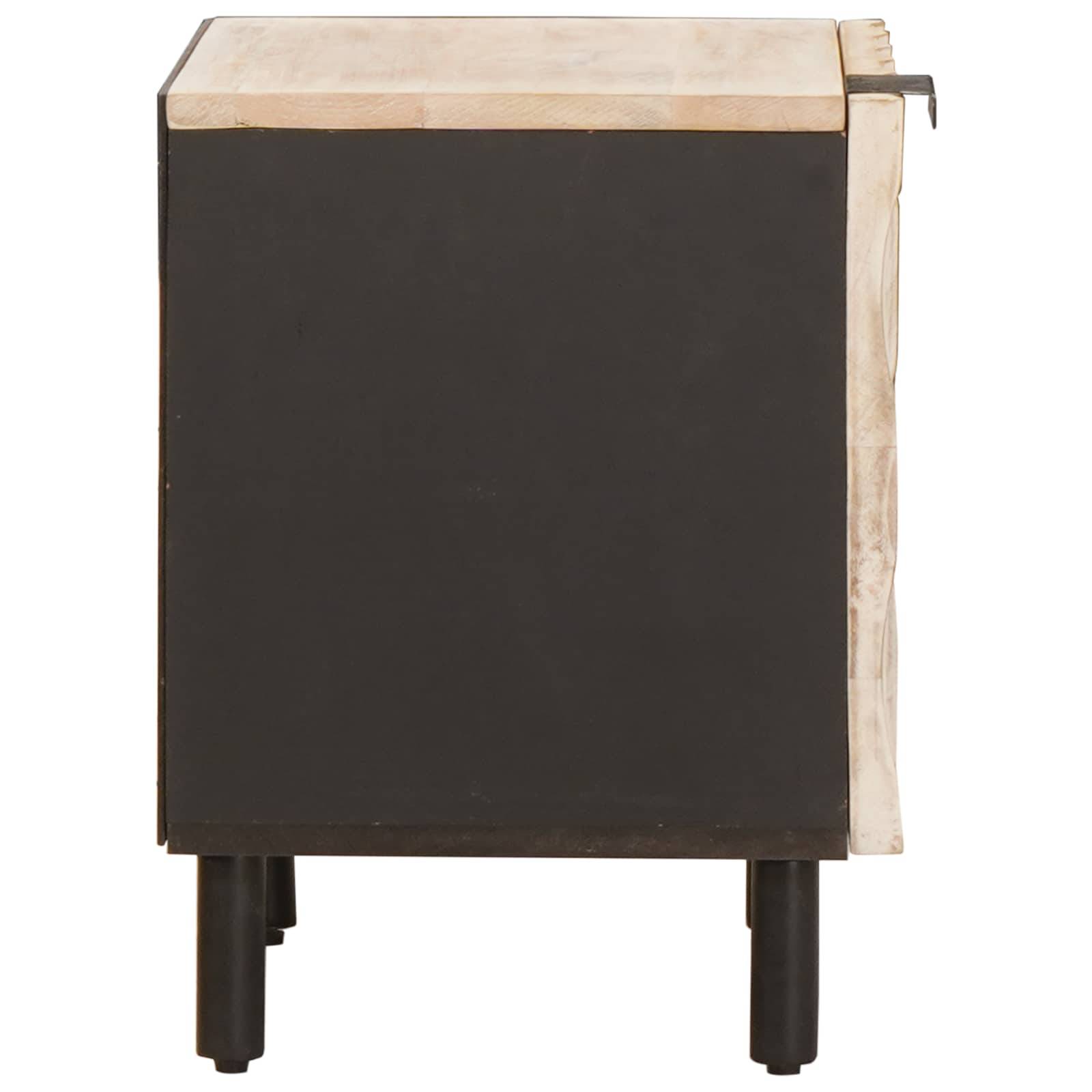 vidaXL Nachttisch Weiß 40 x 33 x 46 cm Massivholz Mango