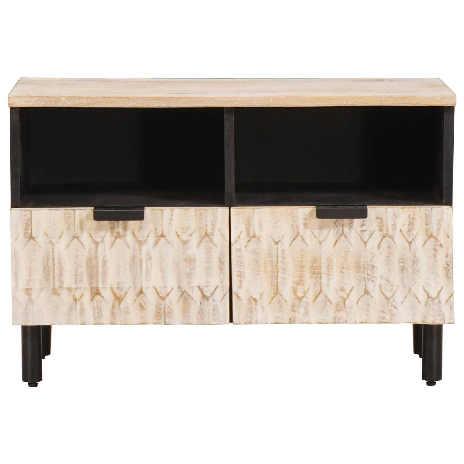 vidaXL TV-Schränk Weiße gewaschene Oberfläche 70 x 33 x 46 cm