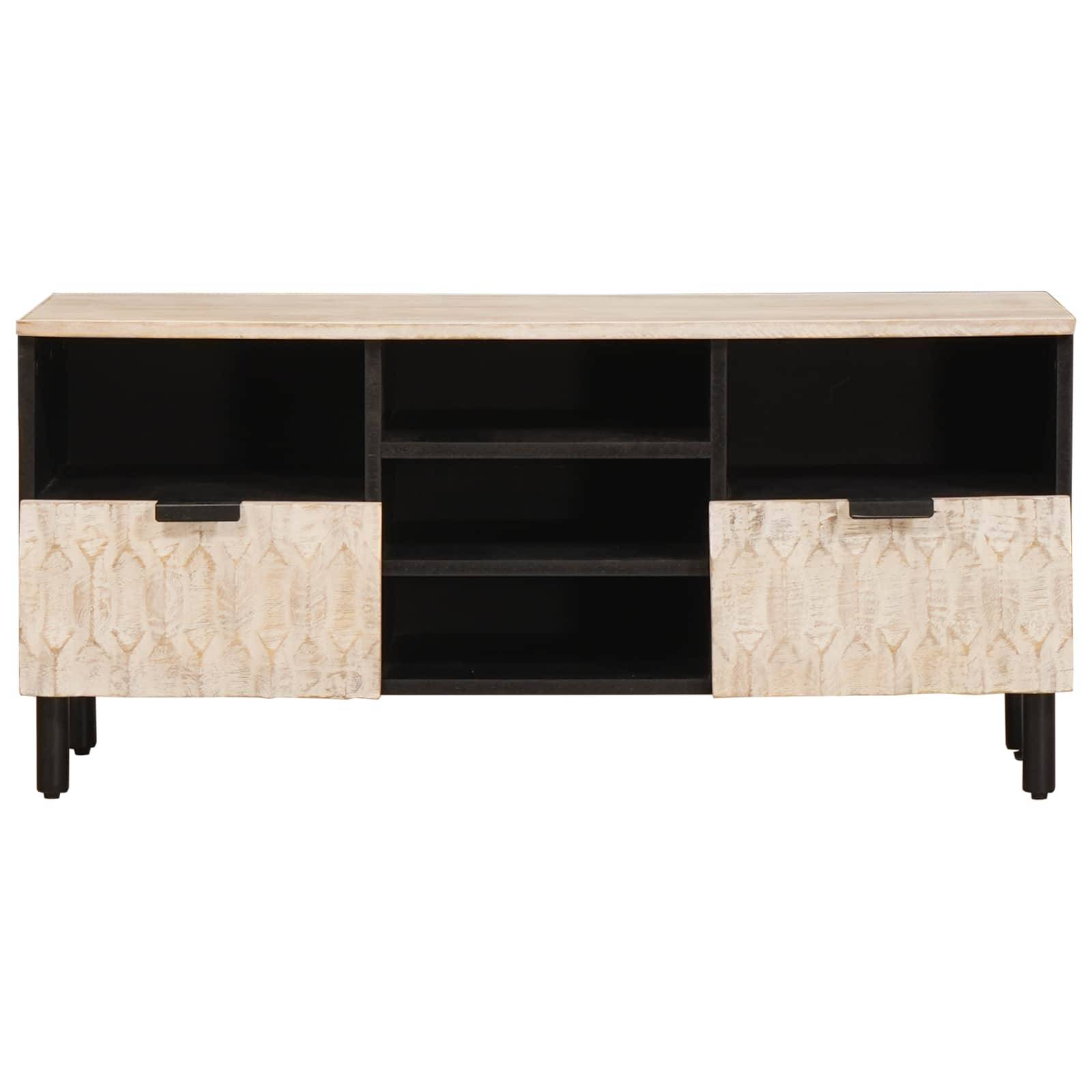 vidaXL TV-Schränk Weiße gewaschene Oberfläche 100 x 33 x 46 cm