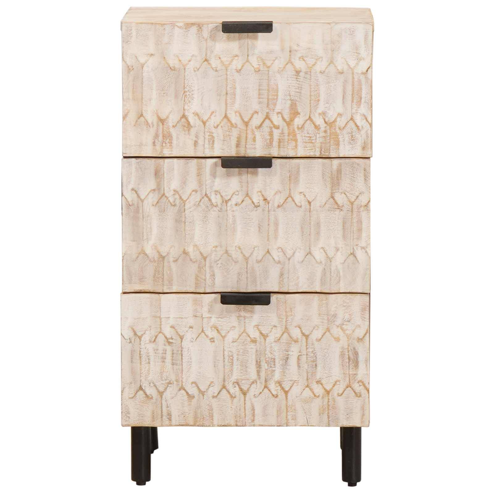 vidaXL Sideboard Weiße gewaschene Oberfläche 40 x 33 x 75 cm