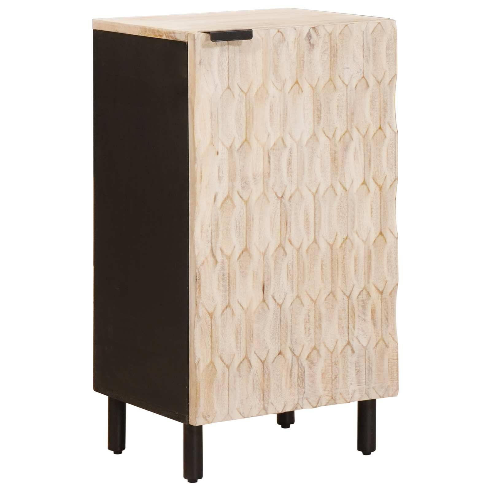 vidaXL Sideboard mit Tür Weiße gewaschene Oberfläche 40 x 33 x 75 cm
