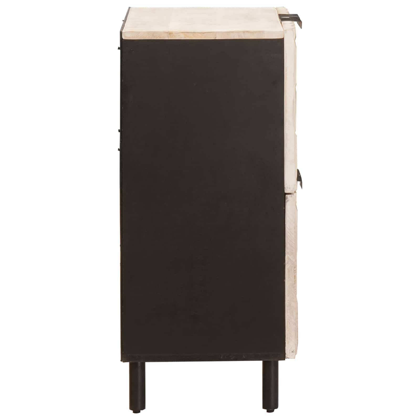 vidaXL Sideboard mit Tür Weiße gewaschene Oberfläche 60 x 33 x 75 cm