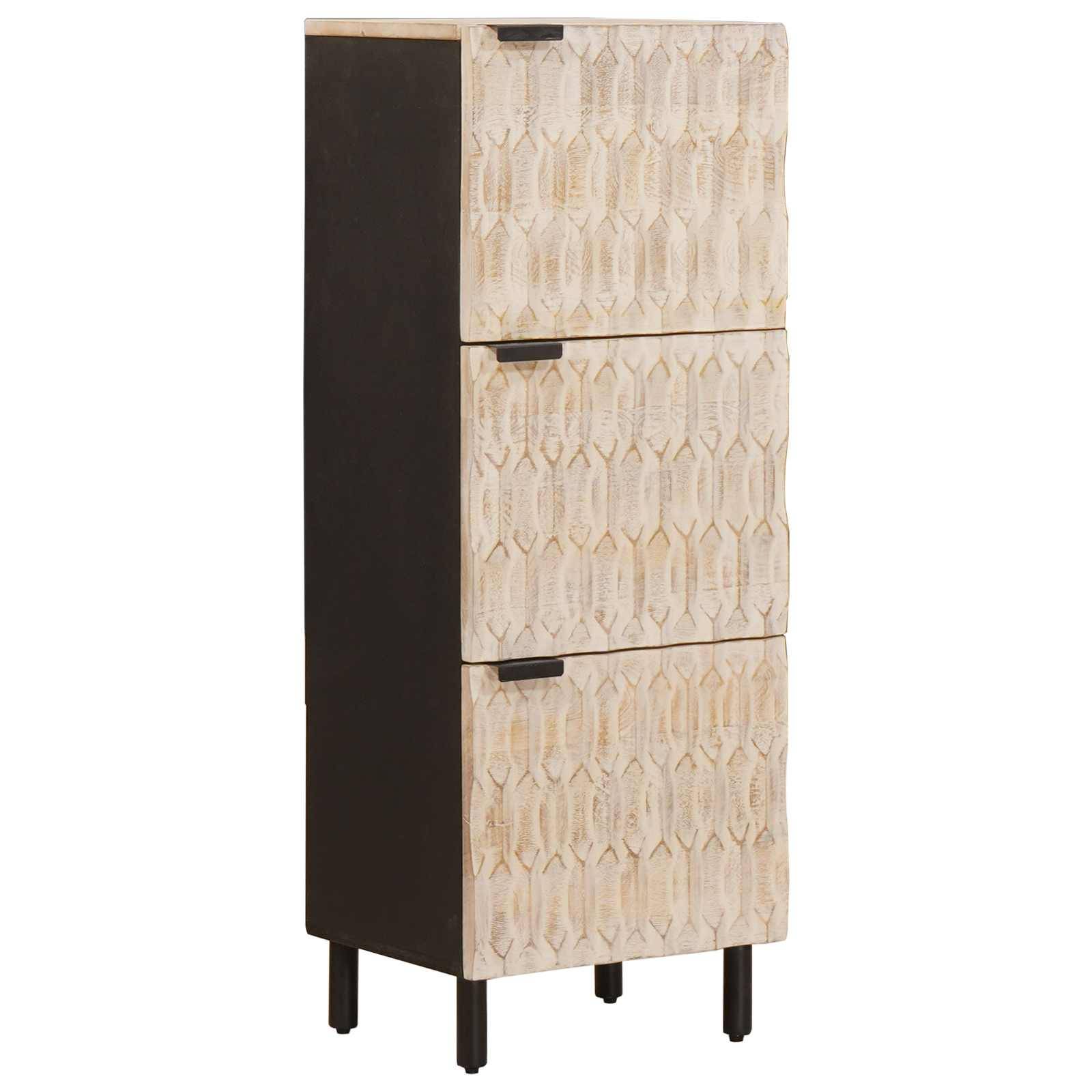 vidaXL Highboard mit Tür Weiße gewaschene Oberfläche 40 x 33 x 110 cm