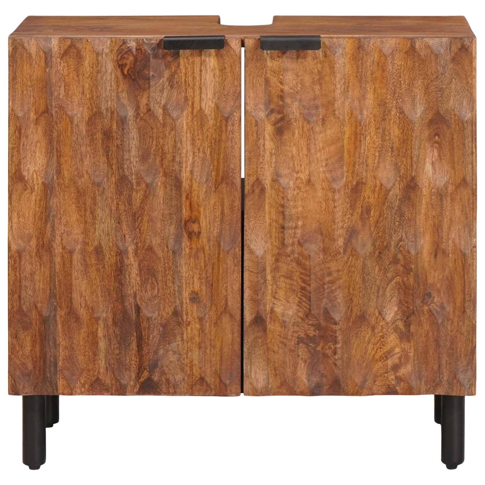 vidaXL Waschbeckenschrank Braun 62 x 33 x 58 cm Massivholz Mango