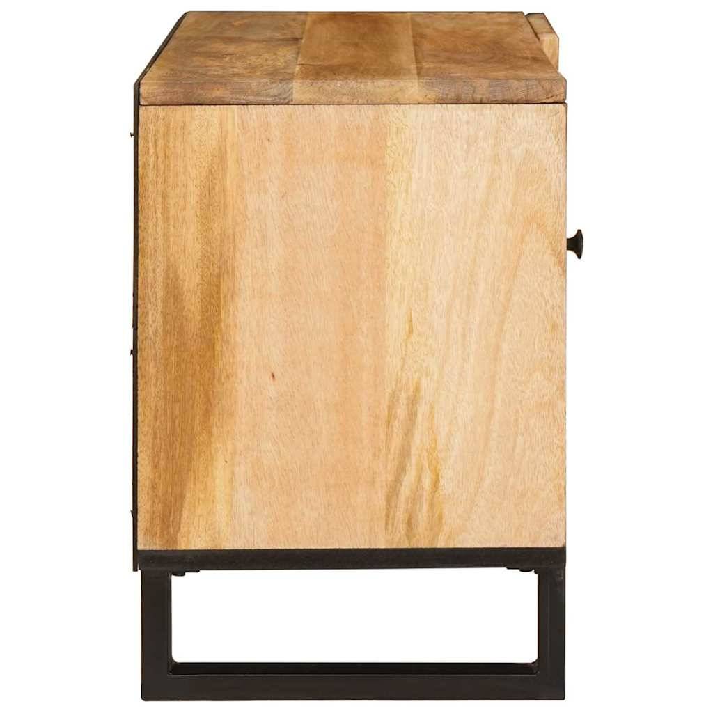 vidaXL TV-Schränk mit Speicher Braun 80 x 33 x 46 cm Massivholz Mango