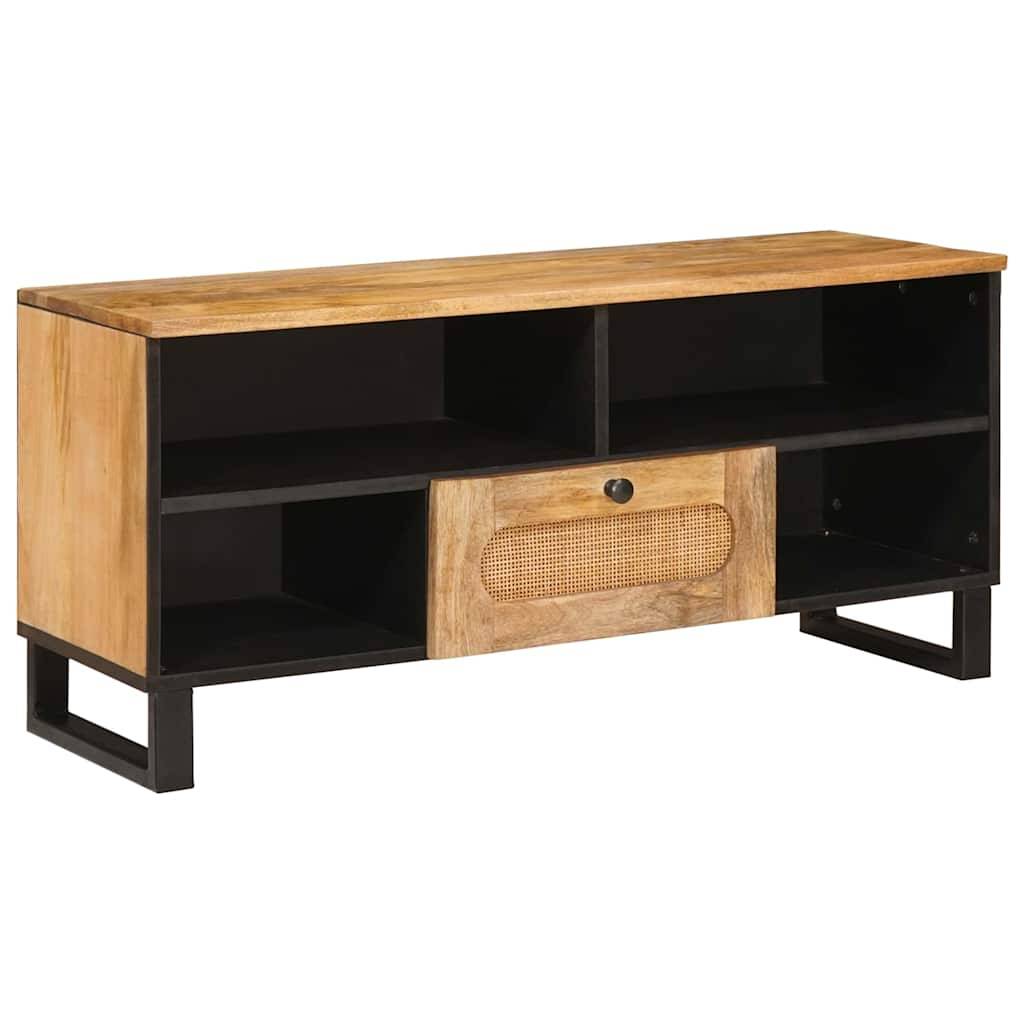 vidaXL TV-Schränk mit Regal Braun 100 x 33 x 46 cm Massivholz Mango