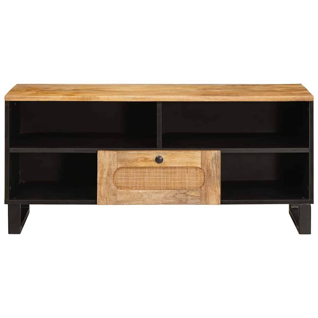 vidaXL TV-Schränk mit Regal Braun 100 x 33 x 46 cm Massivholz Mango