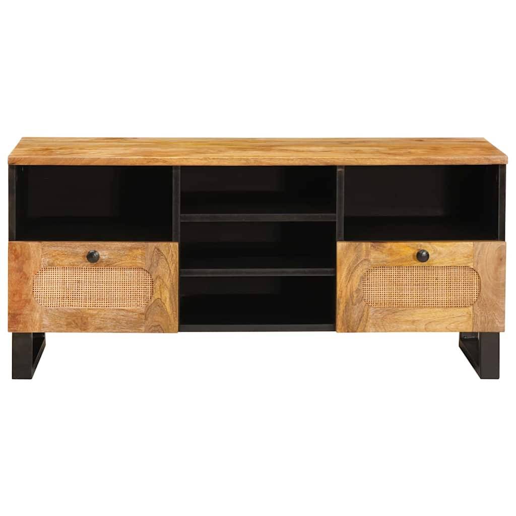 vidaXL TV-Schränk mit Regal Braun 100 x 33 x 46 cm Massivholz Mango
