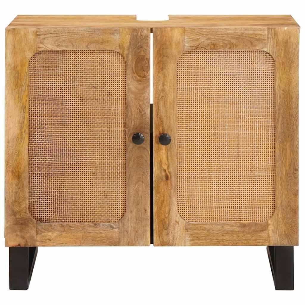 vidaXL Waschbeckenschrank Braun 62 x 33 x 58 cm Massivholz Mango