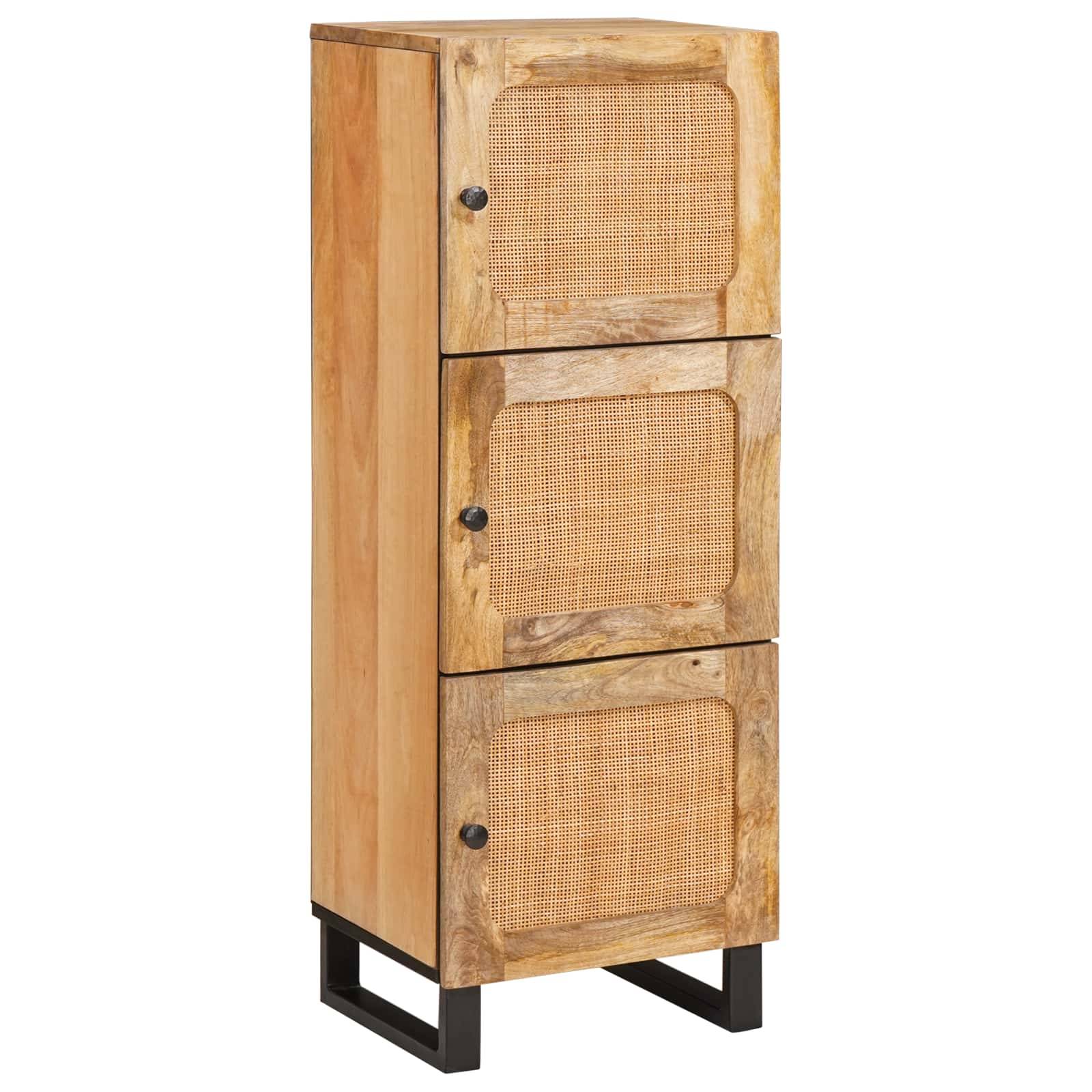 vidaXL Highboard mit Speicher Braun 90 x 33 x 75 cm Massivholz Mango