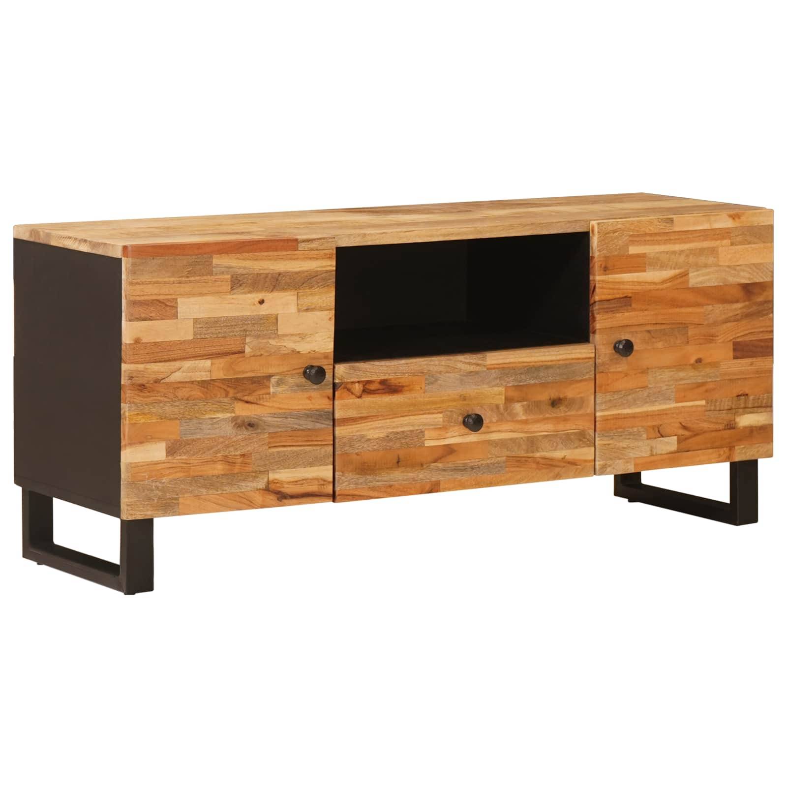 vidaXL TV-Schränk mit Regal Braun 105 x 33 x 46 cm Massivholz Mango