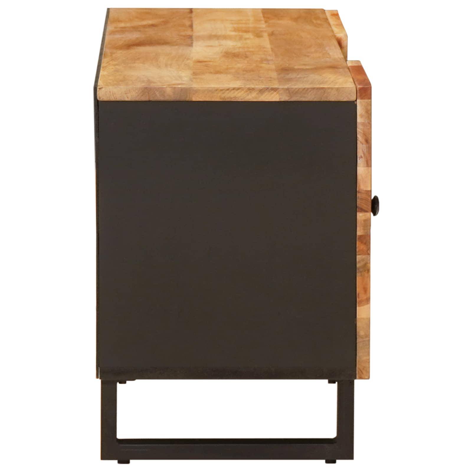 vidaXL TV-Schränk mit Regal Braun 105 x 33 x 46 cm Massivholz Mango