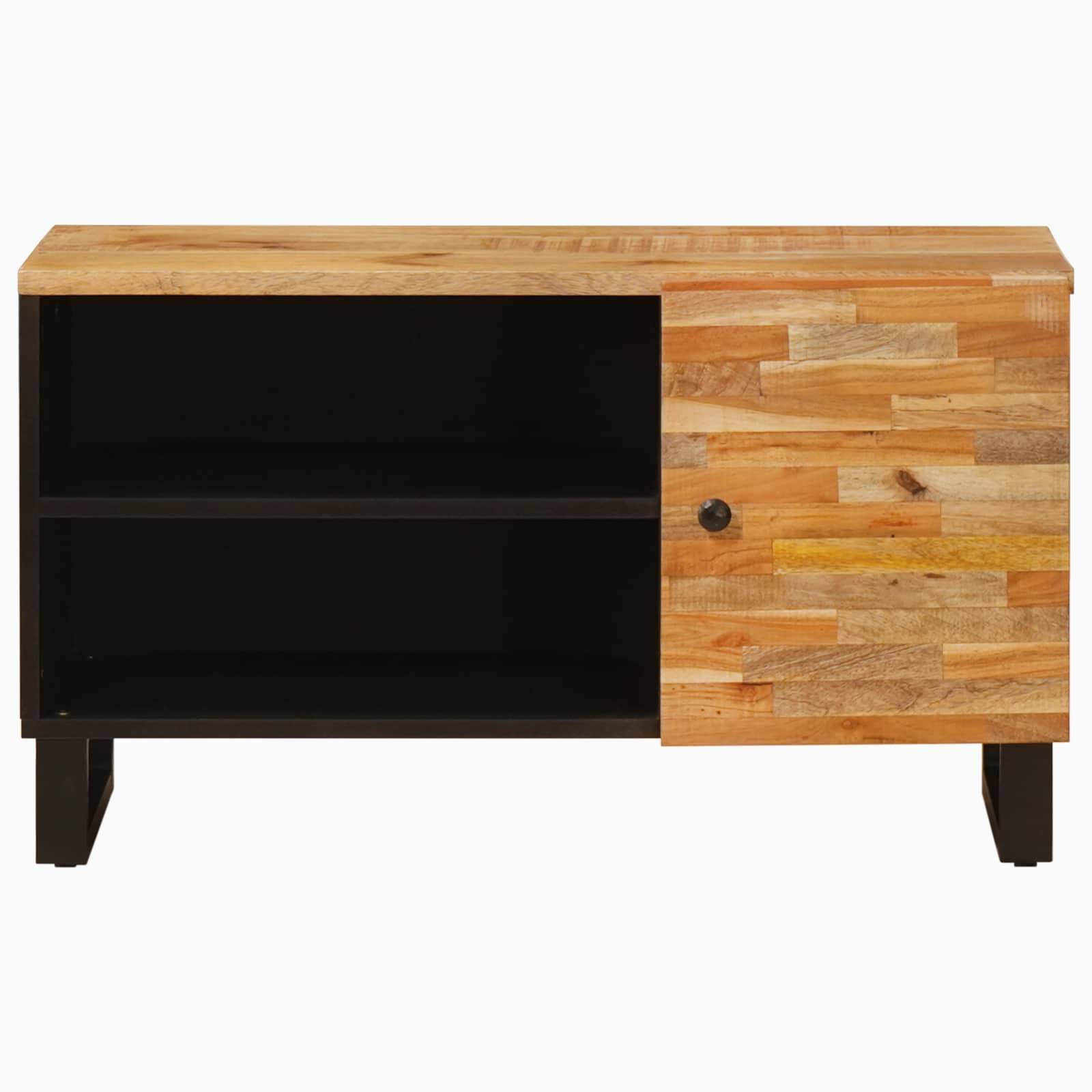 vidaXL TV-Schränk mit Regal Braun 80 x 33 x 46 cm Massivholz Mango