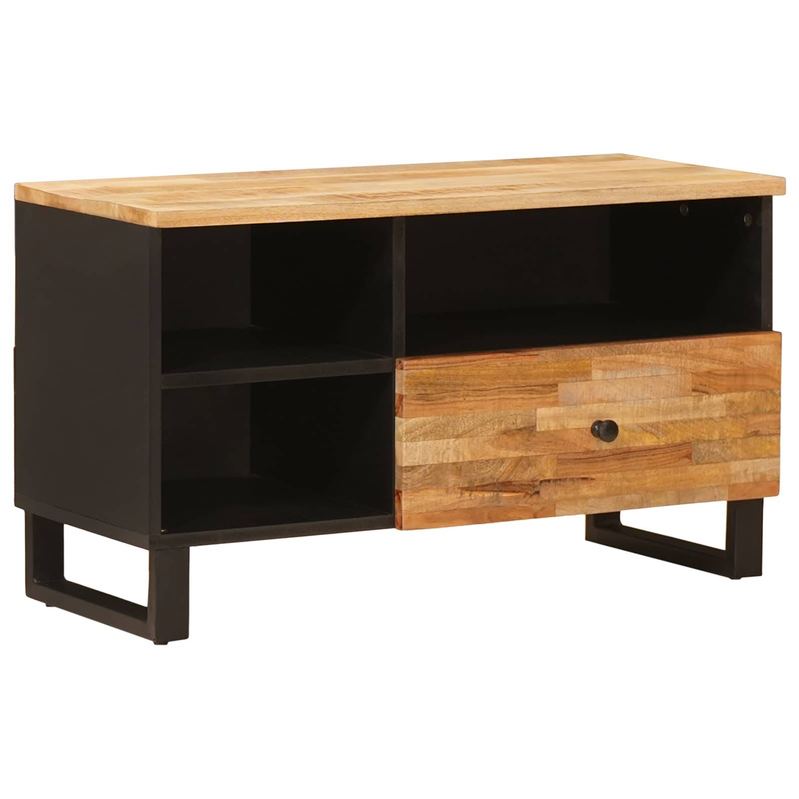 vidaXL TV-Schränk mit Regal Braun 80 x 33 x 46 cm Massivholz Mango