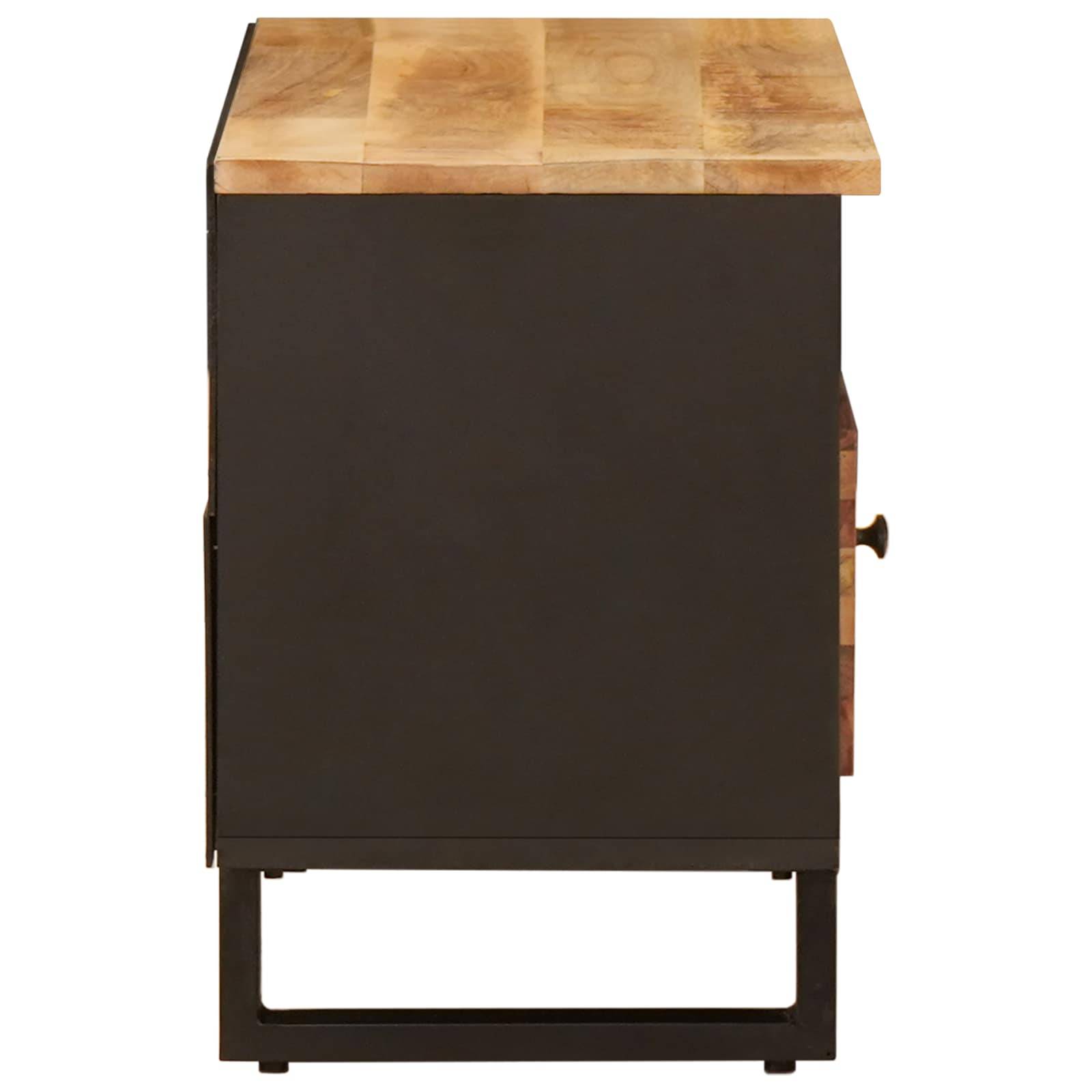 vidaXL TV-Schränk mit Regal Braun 80 x 33 x 46 cm Massivholz Mango