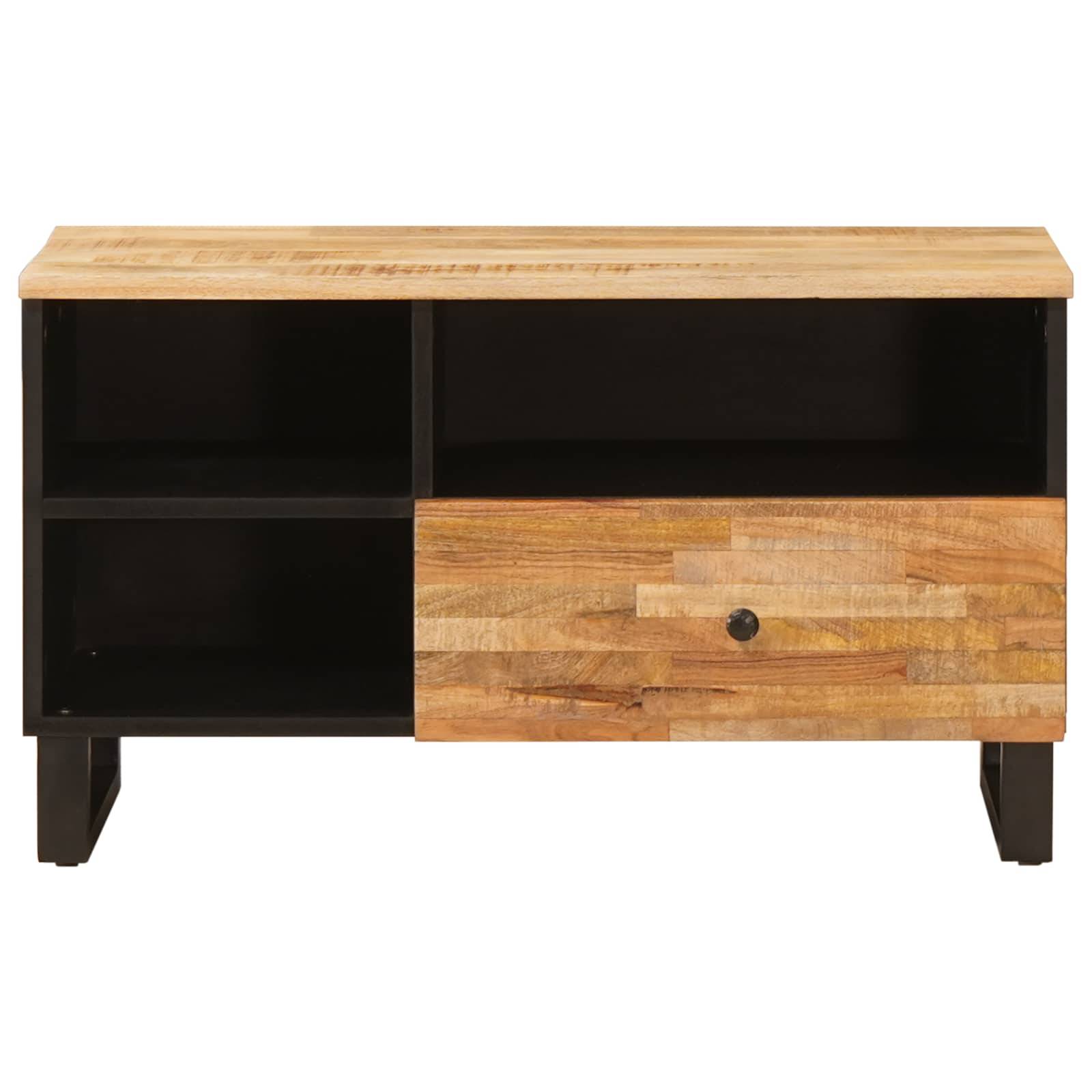 vidaXL TV-Schränk mit Regal Braun 80 x 33 x 46 cm Massivholz Mango