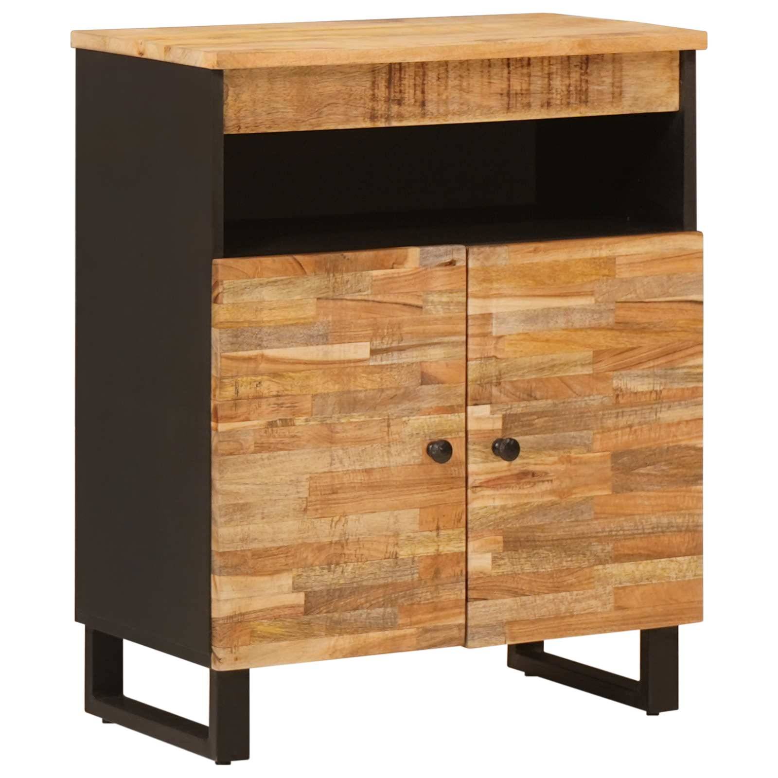 vidaXL Seitenschrank mit Tür Braun 60 x 33 x 75 cm Massivholz Mango
