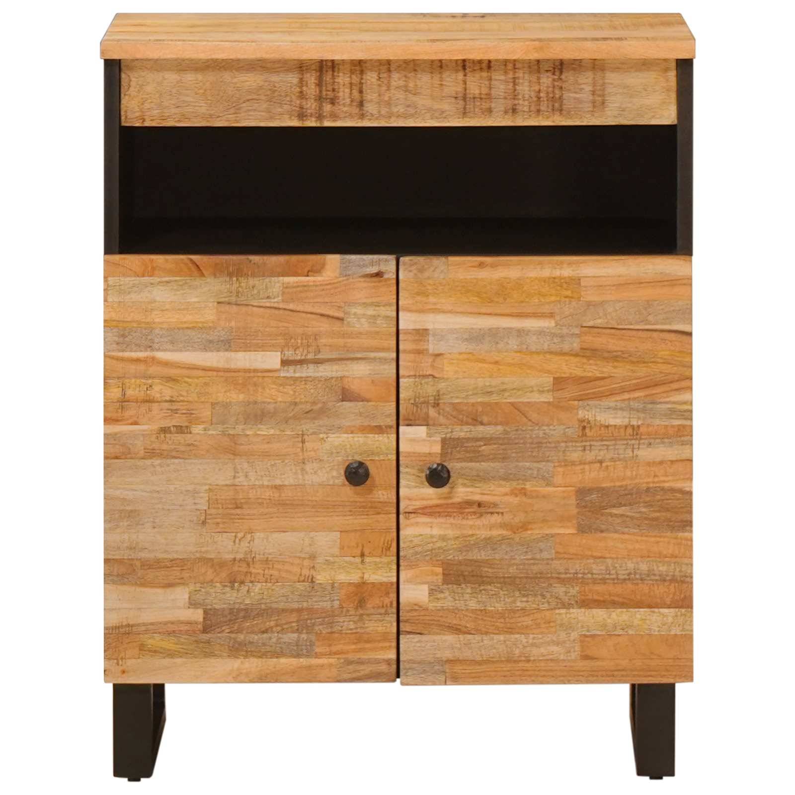 vidaXL Seitenschrank mit Tür Braun 60 x 33 x 75 cm Massivholz Mango
