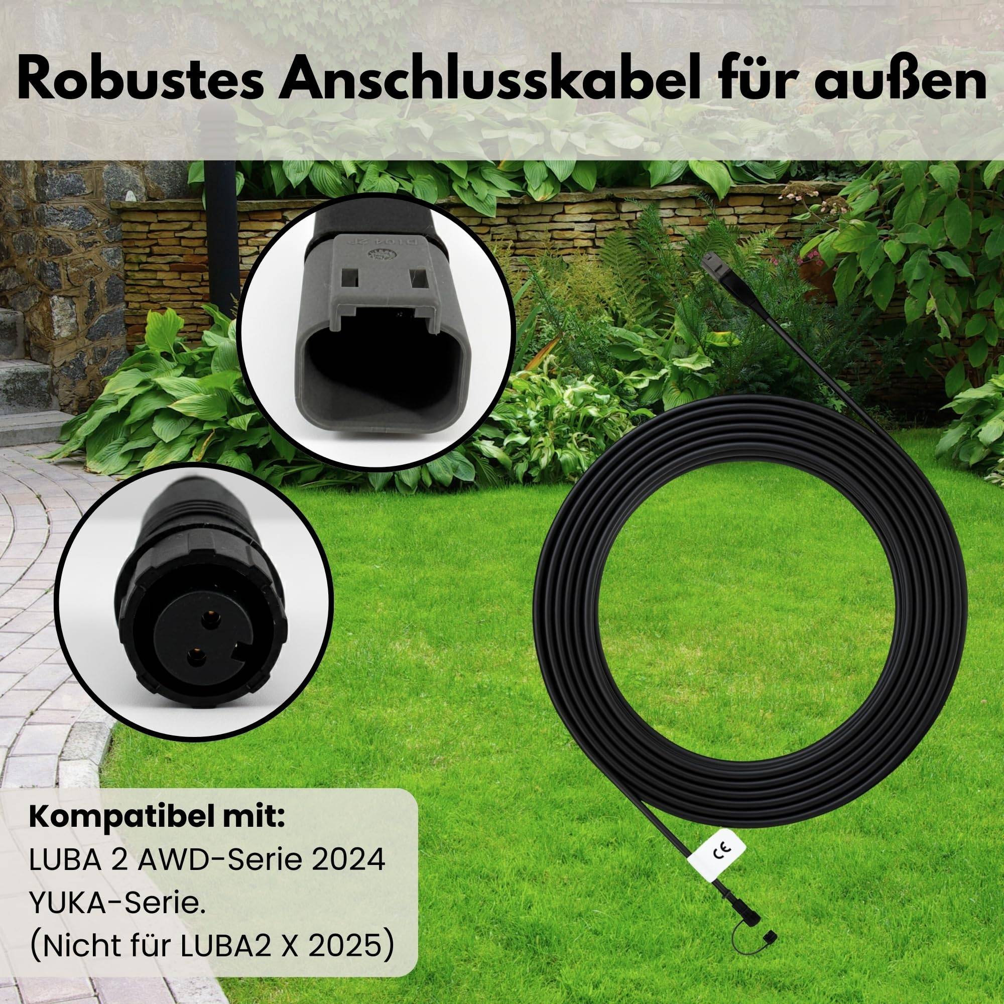 10m Anschlusskabel passend für Mammotion RTK Antenne Luba 1 / 2 AWD 2024 / YUKA Basisstation Rasenmäherroboter