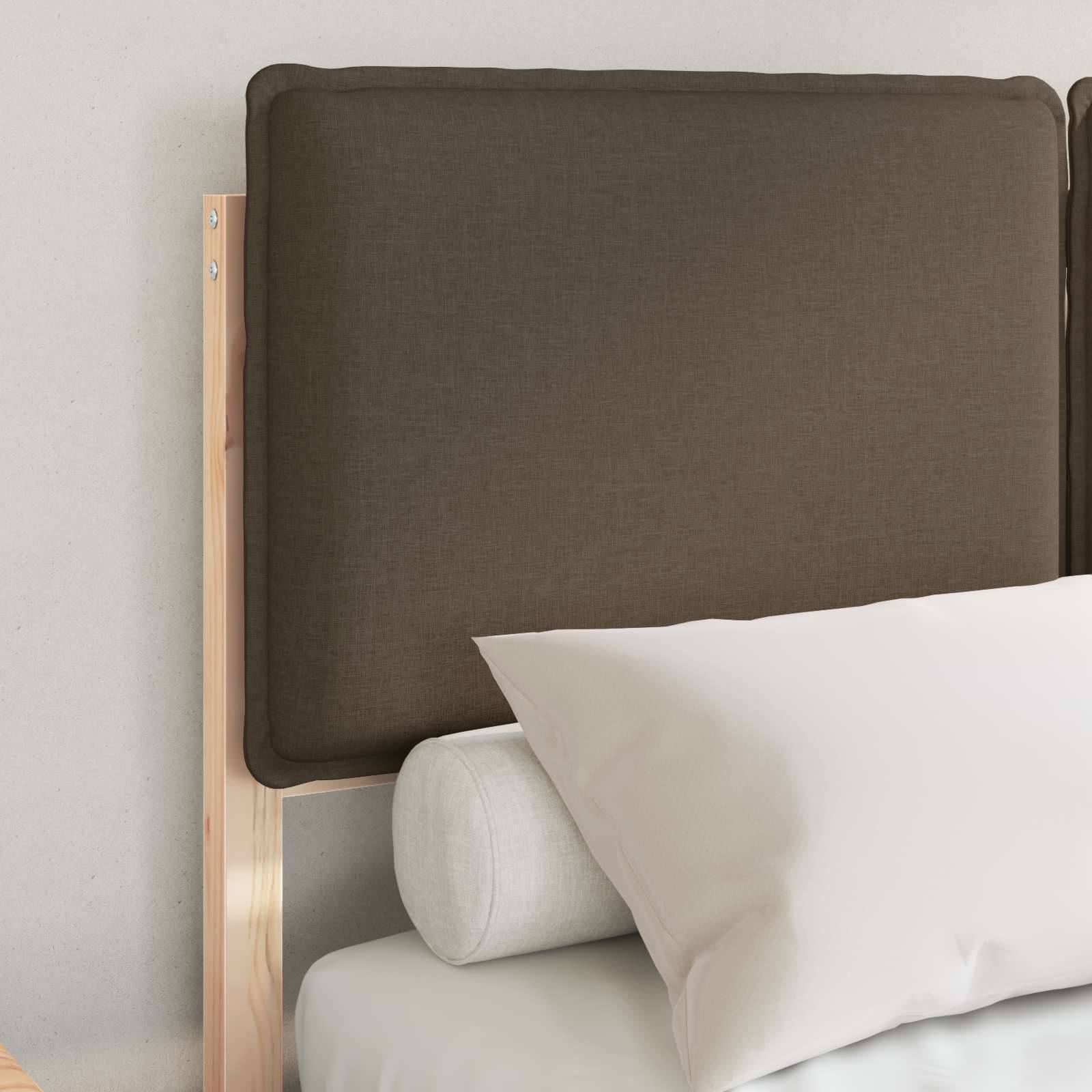 vidaXL Bettgestell mit gepolstertem Kopfteil Taupe 120 x 200 cm