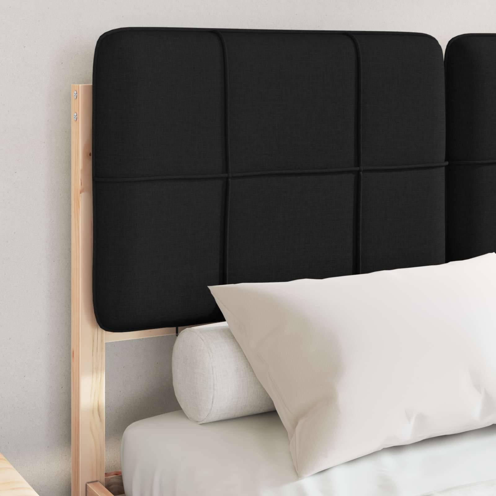 vidaXL Bettgestell mit gepolstertem Kopfteil Schwarz 120 x 190 cm