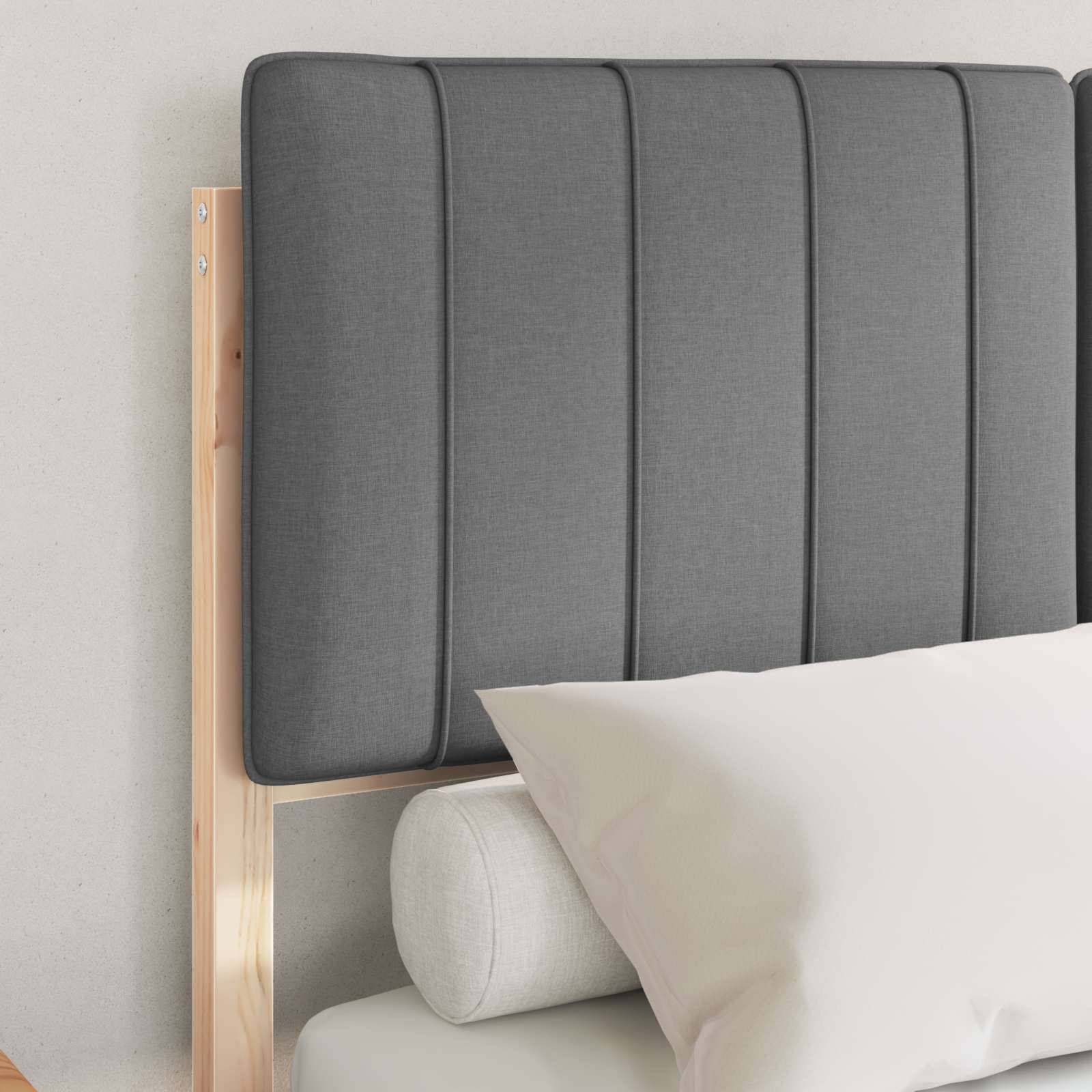 vidaXL Bettgestell mit gepolstertem Kopfteil Dunkelgrau 120 x 190 cm