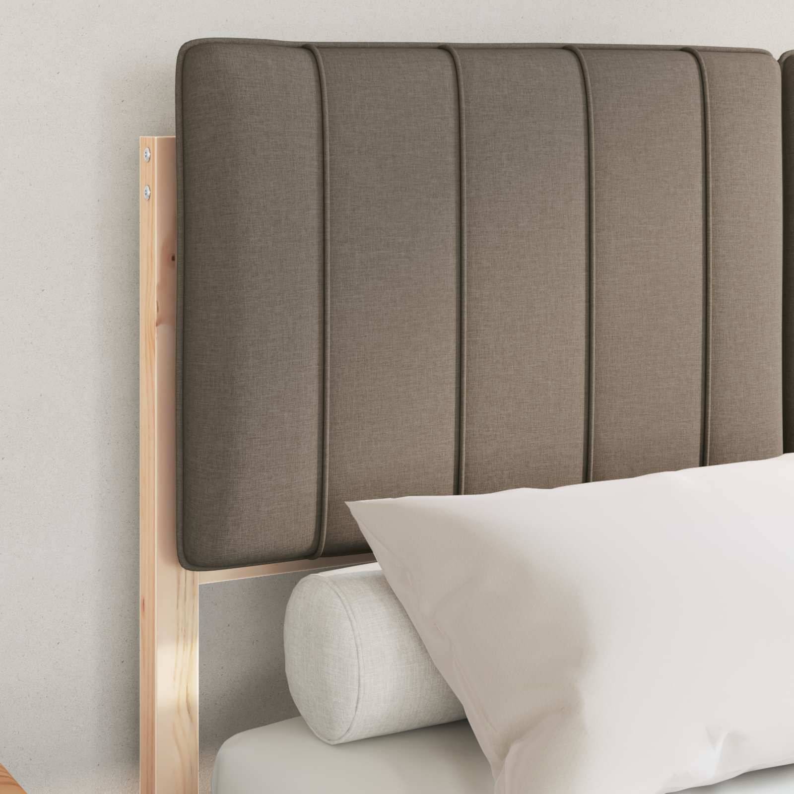 vidaXL Bettgestell mit gepolstertem Kopfteil Taupe 120 x 200 cm