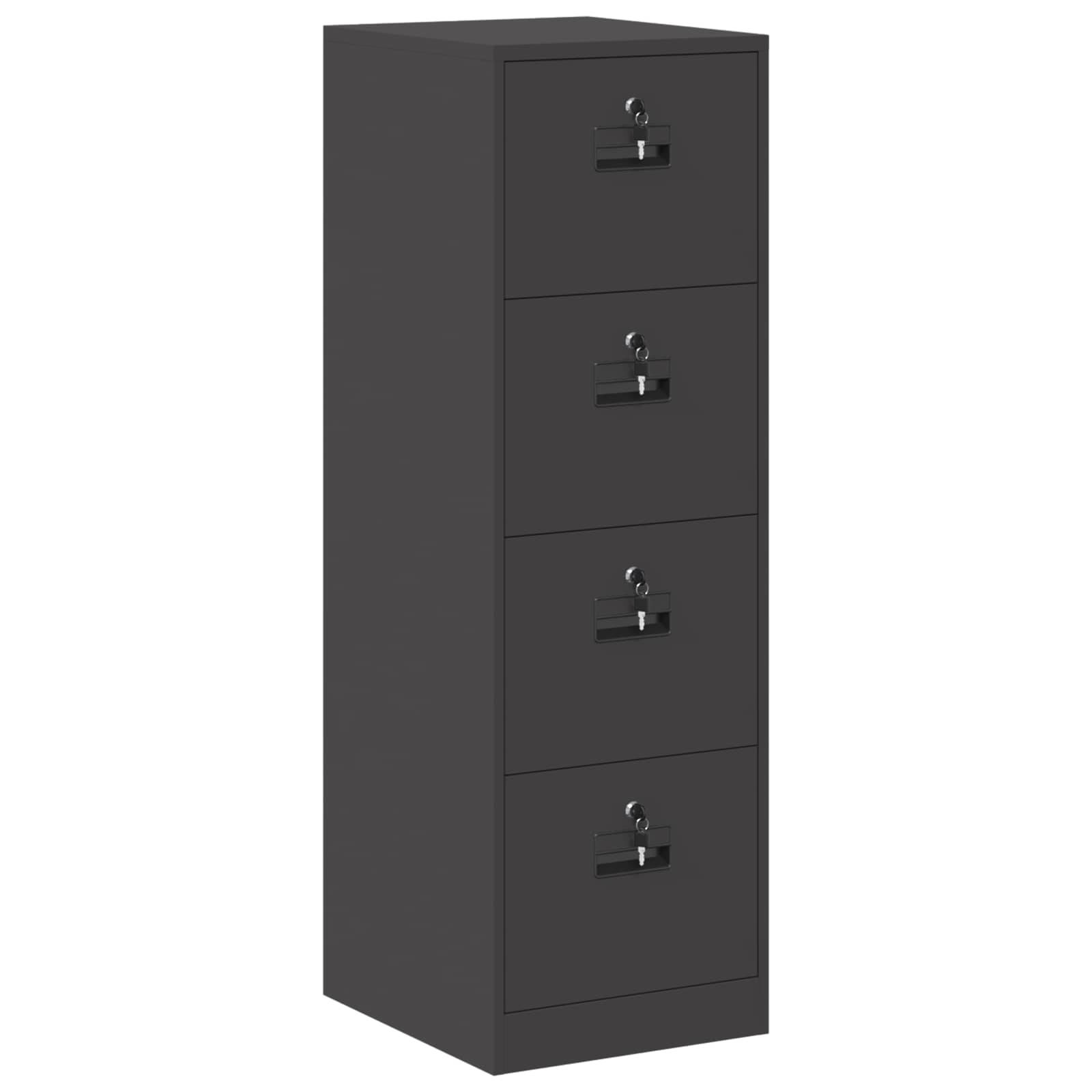 vidaXL Aktenschrank 2 pcs Schwarz 44 x 50 x 139 cm Kaltgewalzter Stahl