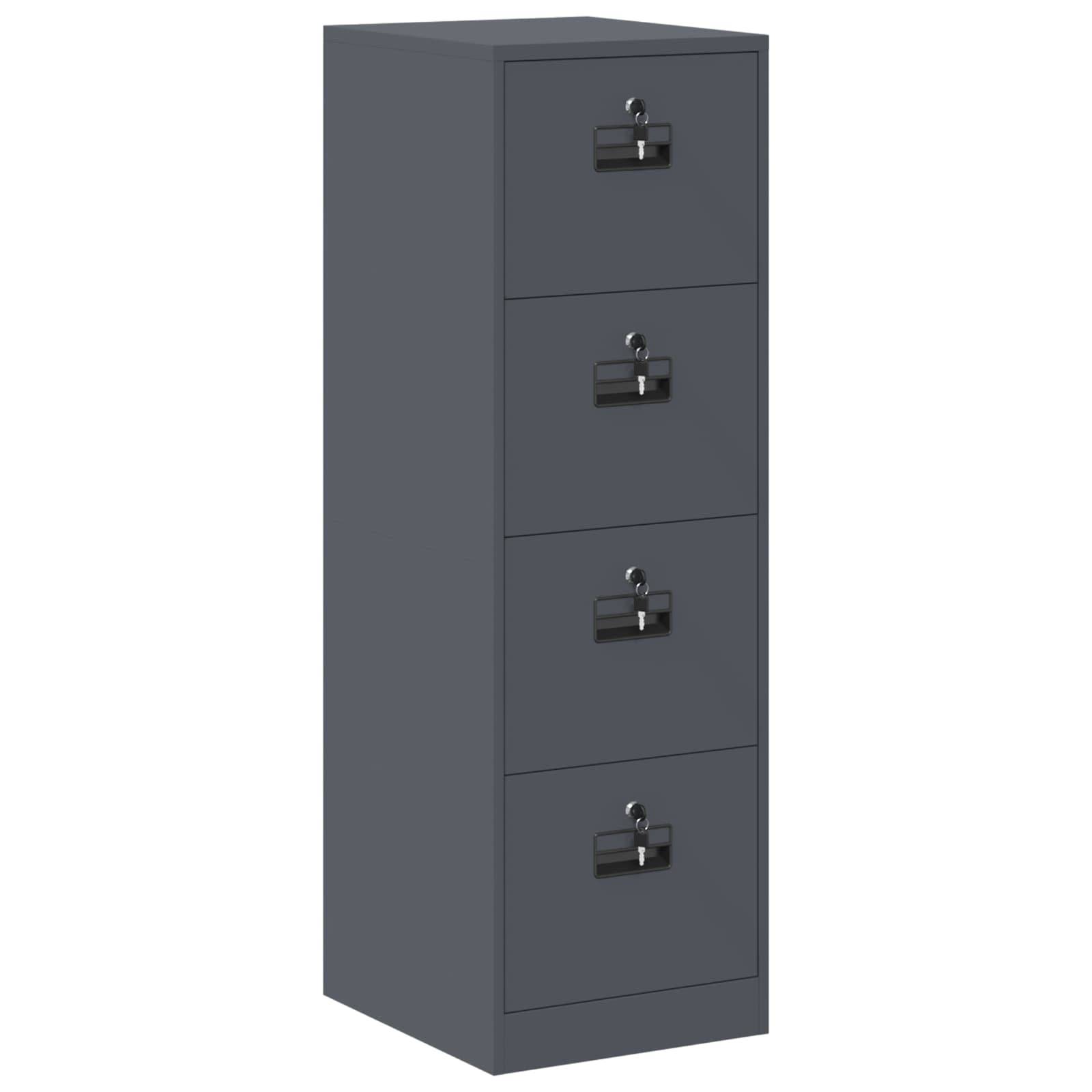 vidaXL Aktenschrank mit Schubladen 2 pcs Anthrazit 44 x 50 x 139 cm