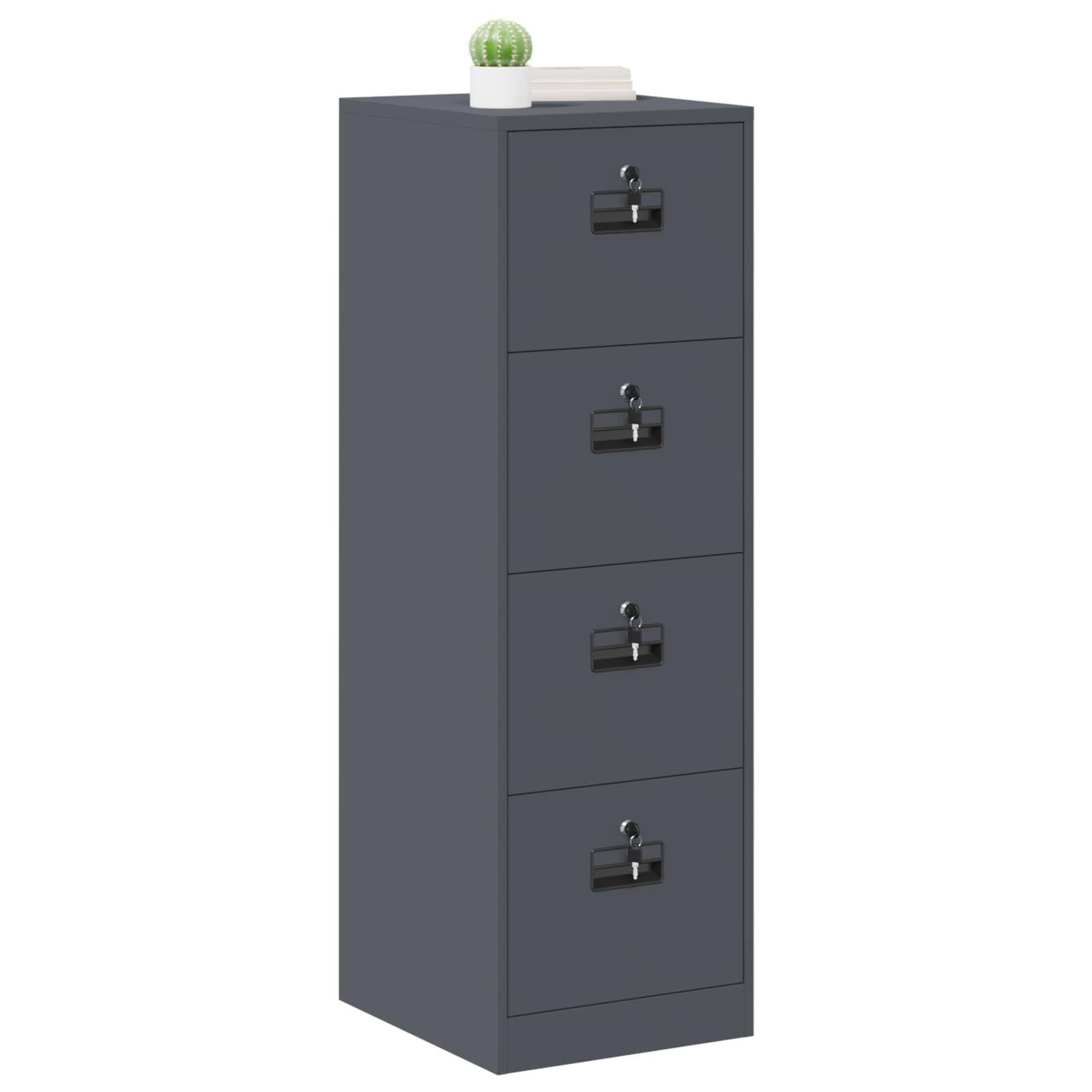 vidaXL Aktenschrank mit Schubladen 2 pcs Anthrazit 44 x 50 x 139 cm
