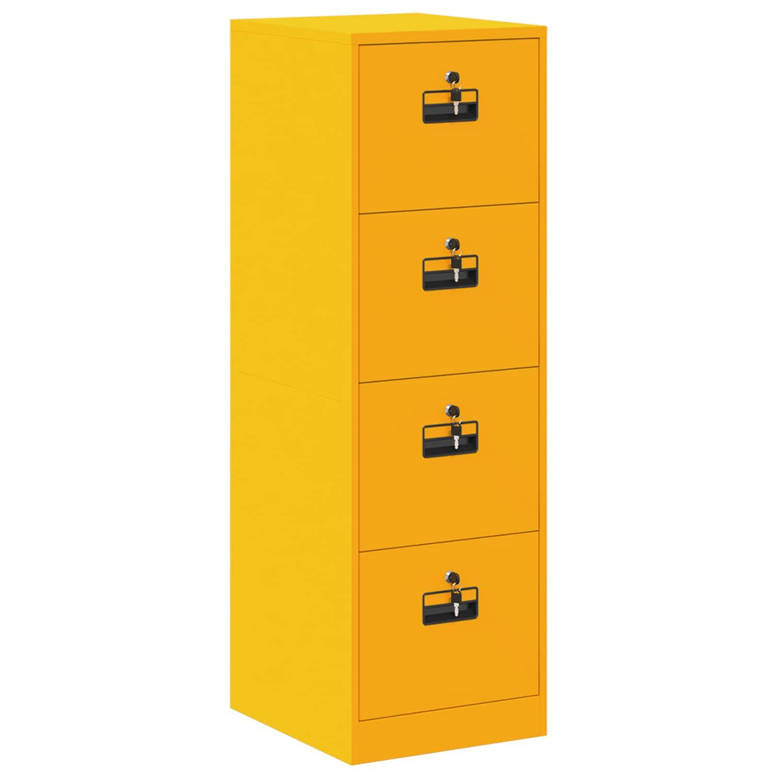 vidaXL Aktenschrank mit Schubladen 2 pcs Senfgelb 44 x 50 x 139 cm