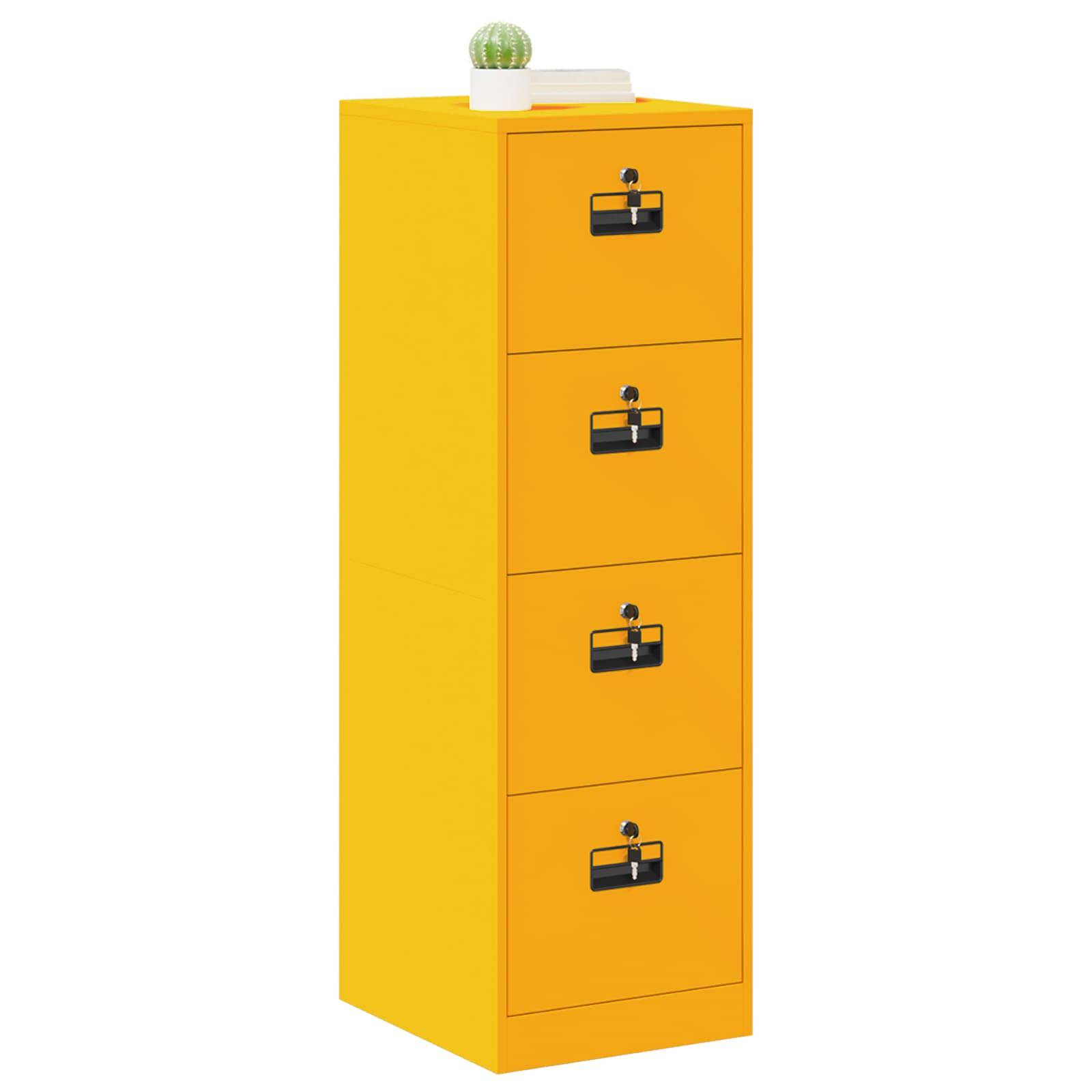 vidaXL Aktenschrank mit Schubladen 2 pcs Senfgelb 44 x 50 x 139 cm