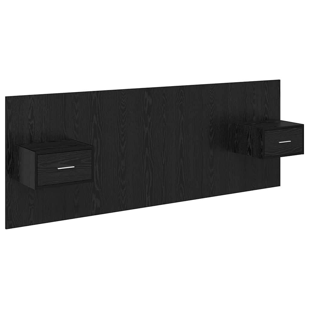 vidaXL Kopfteil mit Schrank 3 pcs Schwarz Eichen-Optik Holzwerkstoff