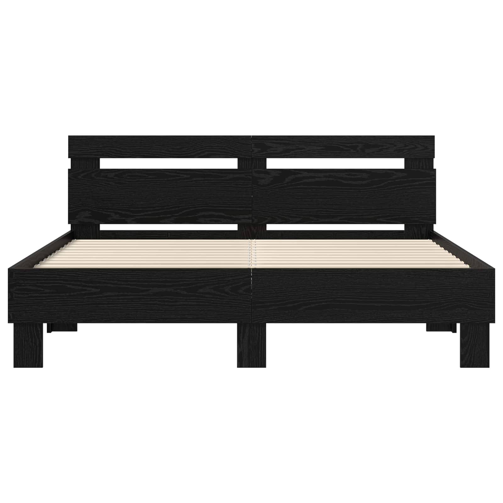vidaXL Bettrahmen Schwarz Eichen-Optik 140 x 200 cm Holzwerkstoff