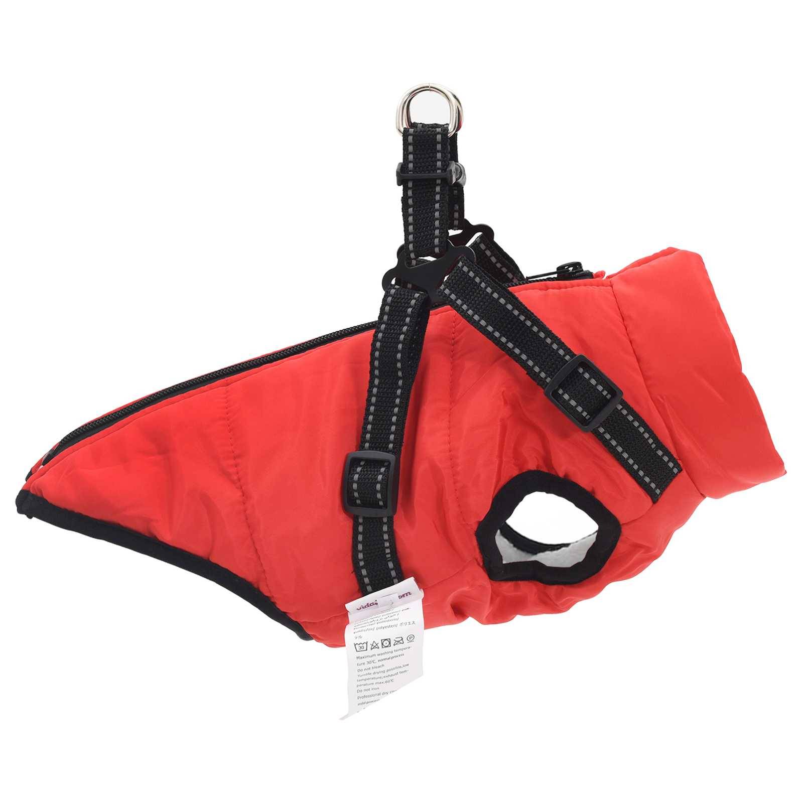 vidaXL Hundemantel Rot L28 Fleece und Polyester