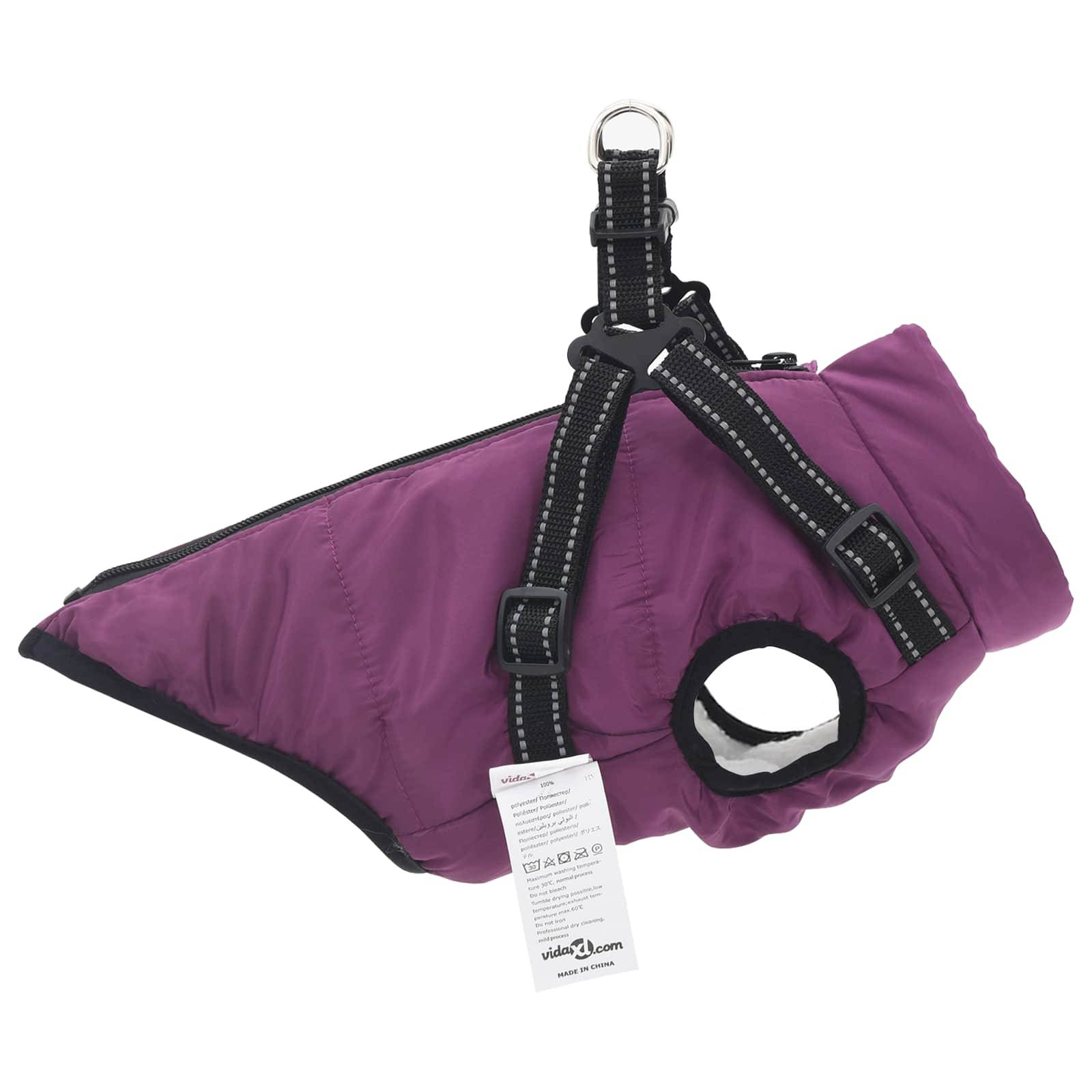 vidaXL Hundemantel Lila L32 Fleece und Polyester