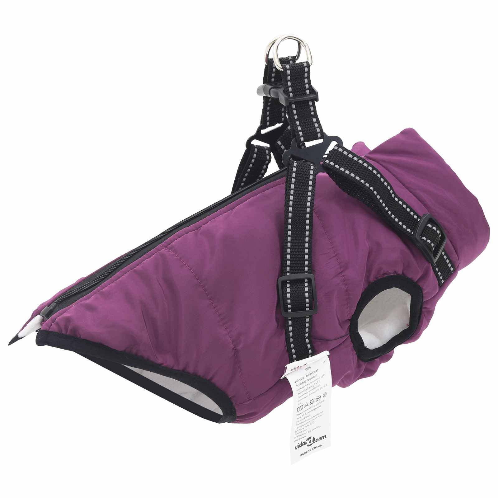 vidaXL Hundemantel Lila L32 Fleece und Polyester