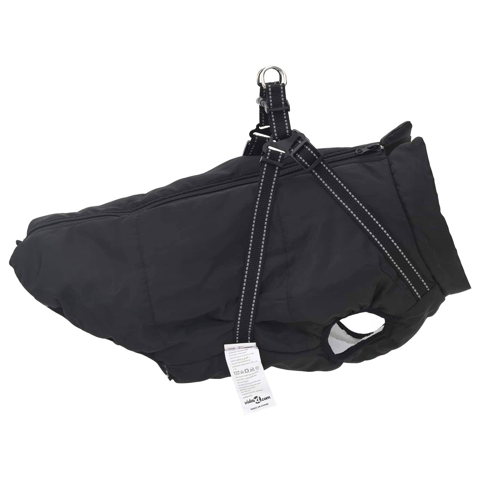 vidaXL Hundemantel Schwarz L68 Fleece und Polyester