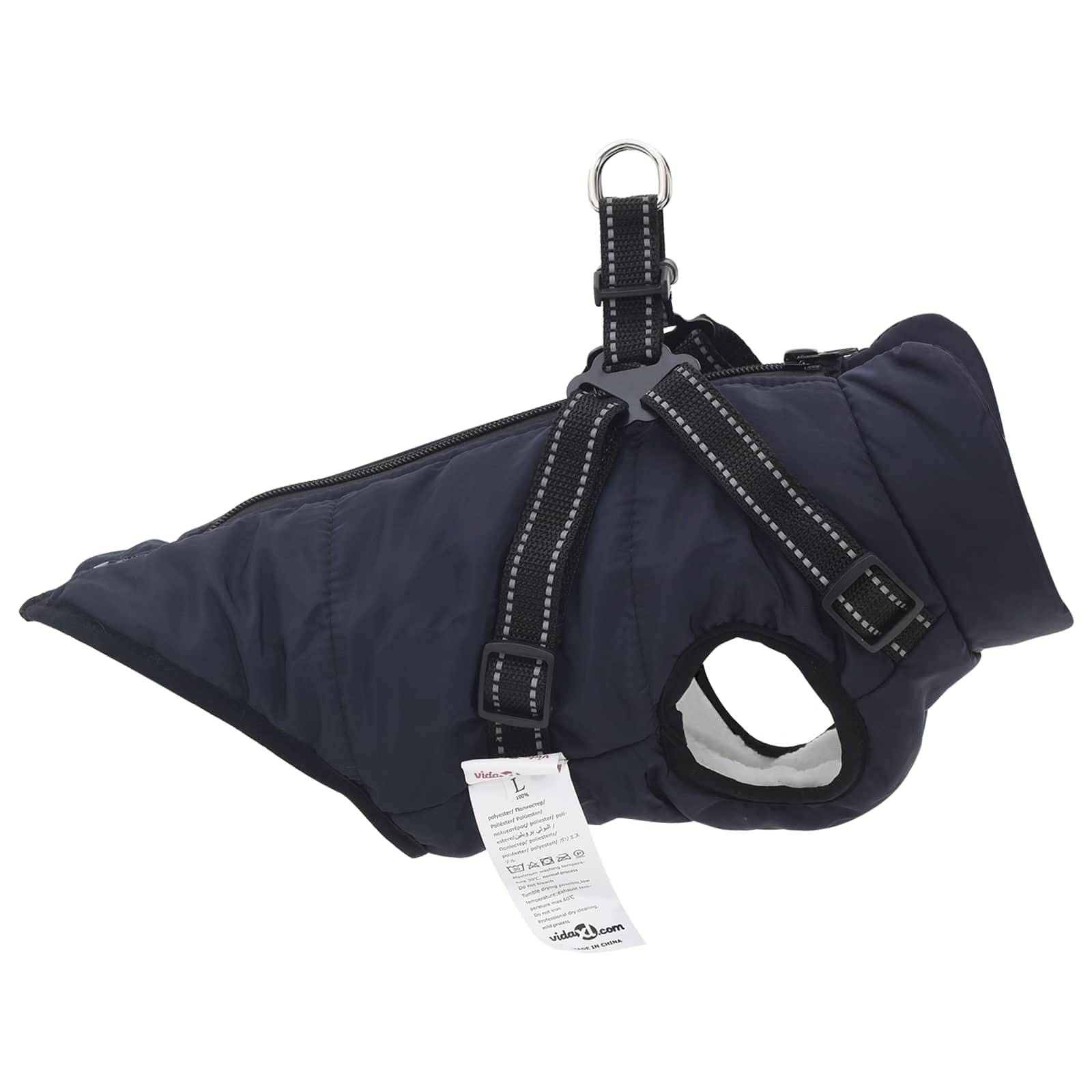 vidaXL Hundemantel Marineblau L36 Fleece und Polyester