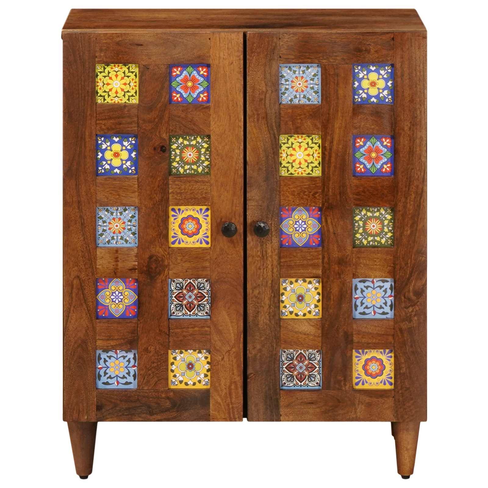 vidaXL Sideboard Walnuss 60 x 33 x 75 cm Massivholz Mango