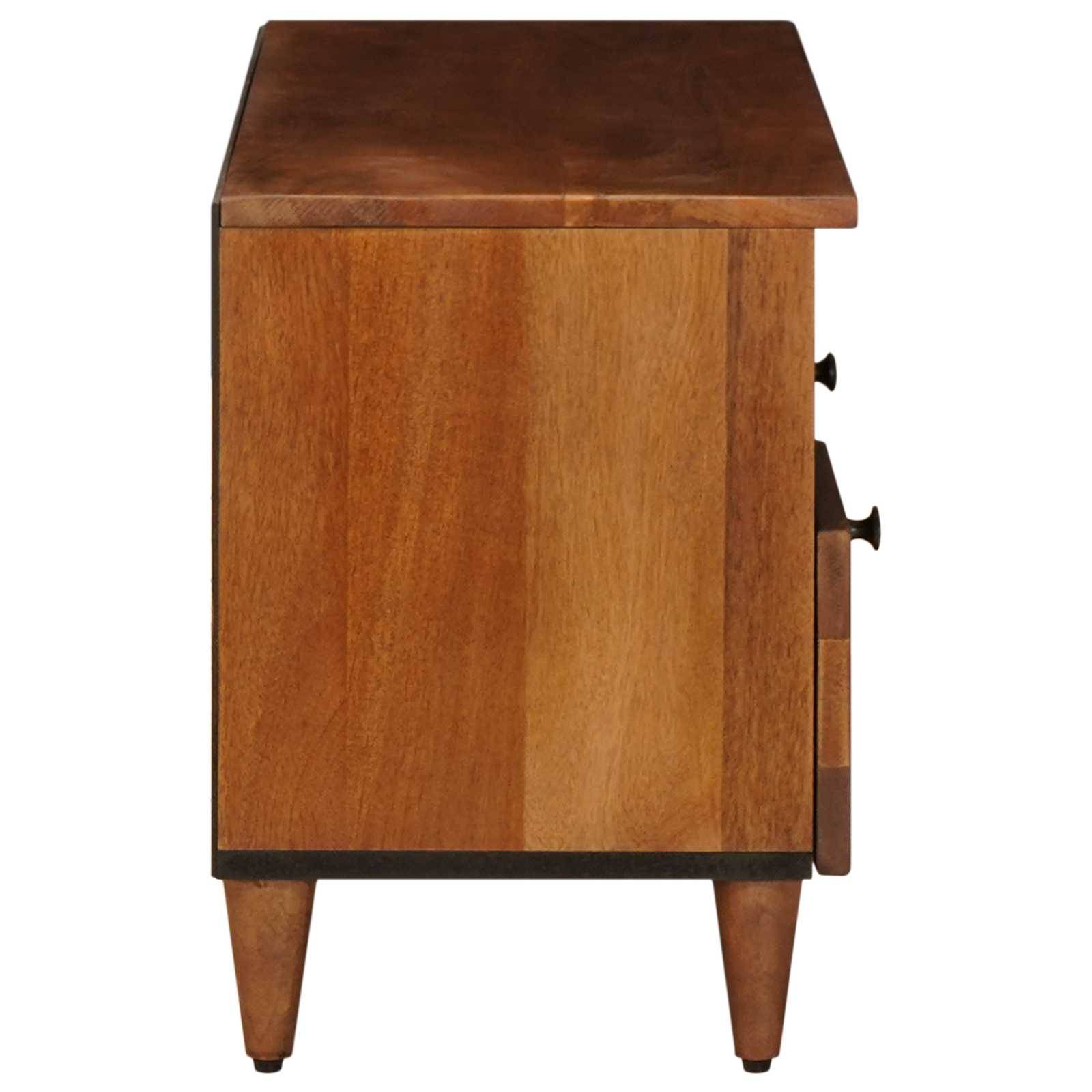 vidaXL TV-Schränk mit Regal Walnuss 100 x 33 x 46 cm Massivholz Mango